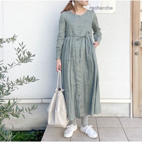 50%OFF】fig london フィグロンドン LINEN grass river dress 70-01-OP